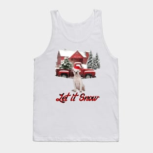 American Bulldog Let It Snow Tree Farm Red Truck Christmas Tank Top